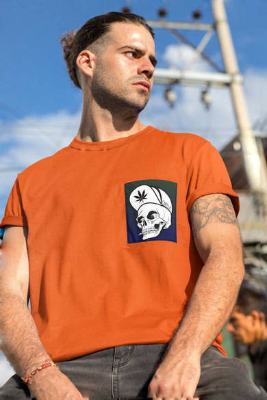 Koszulka z kieszonką STONED SKULL