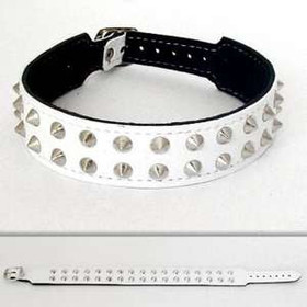 Obroża STOŻKI - DWA RZĘDY 01