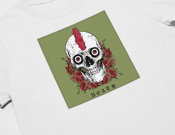 Koszulka z naszywką Skull : Death