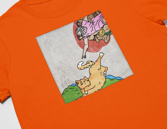 Koszulka z naszywką CAT PARODY: Stworzenie Adama