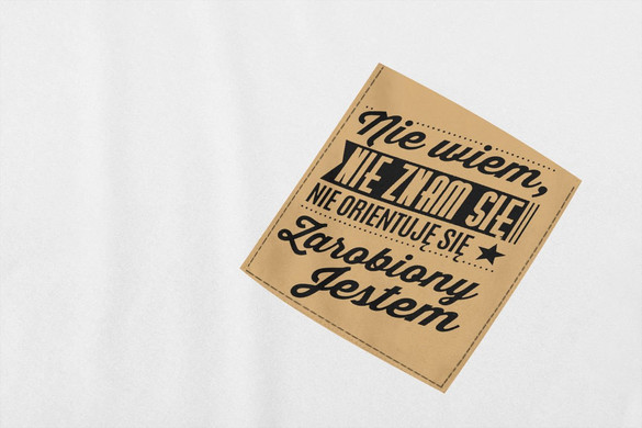Koszulka z kieszonką NIE WIEM, NIE ZNAM SIĘ