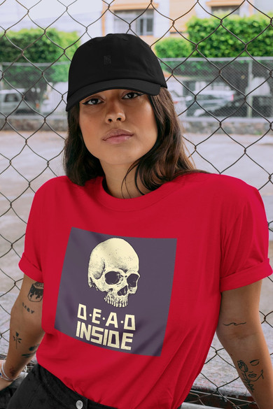 Koszulka z naszywką Skull : Dead inside