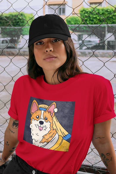 Koszulka z naszywką DOG PARODY:  Dziewczyna z perłą 