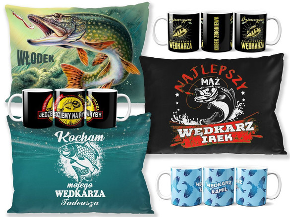 Zestaw DLA WĘDKARZA poduszka+kubek +GRATIS!