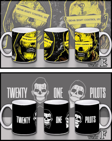 KUBEK 21 TWENTY ONE PILOTS WZORY + IMIĘ