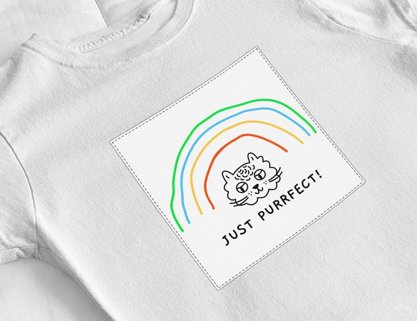 Bluzka damska z naszywką Just purrfect!