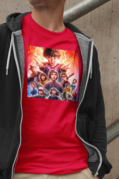 Koszulka z naszywką Stranger Things squad 2