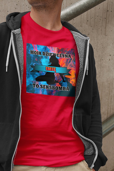 Koszulka z naszywką na Walentynki TWÓJ NAPIS