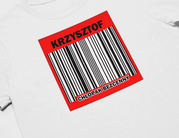 Koszulka z naszywką na Walentynki TWÓJ NAPIS