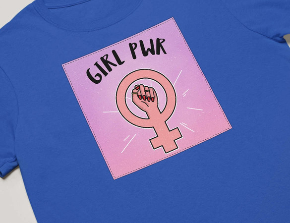 Koszulka z naszywką Girl PWR