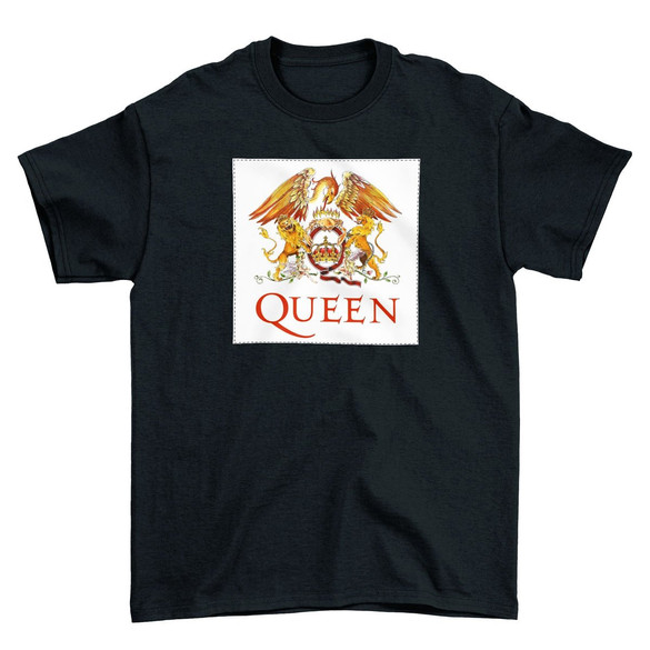 Koszulka z naszywką Queen logo white