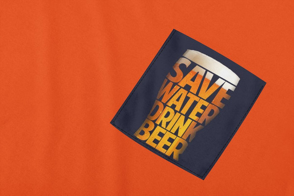 Koszulka z kieszonką Save water drink beer
