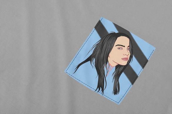 Koszulka z kieszonką BILLIE EILISH 02