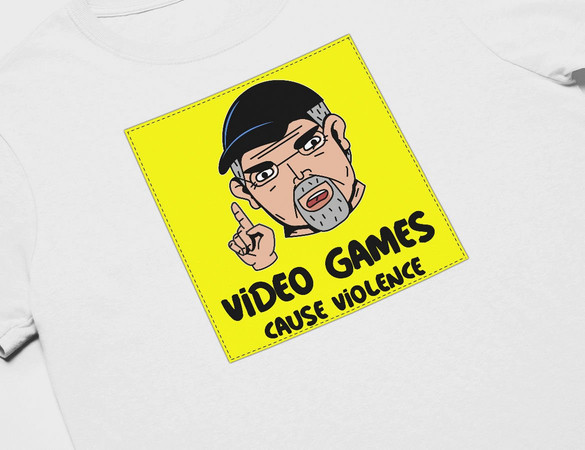 Koszulka z naszywką Video games...