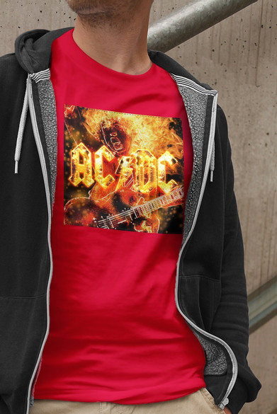 Koszulka z naszywką AC/DC On Fire