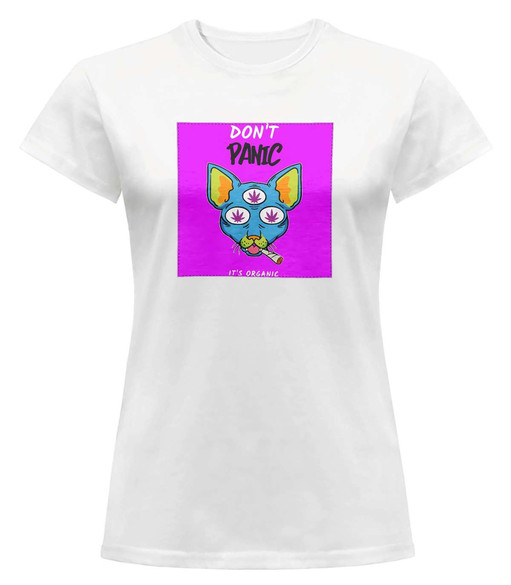 Bluzka damska z naszywką Don't panic is organic