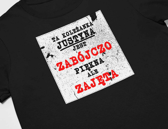 Koszulka z naszywką na Walentynki TWÓJ NAPIS