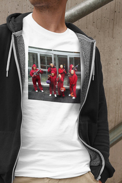 Koszulka z naszywką Dom z papieru 01