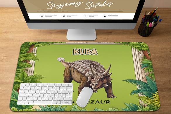 Podkładka Dinozaury Ankylozaur z nadrukiem imienia 60x40cm