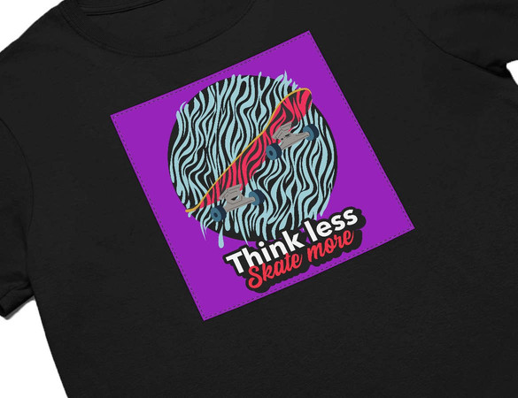 Koszulka z naszywką Think less,scate more