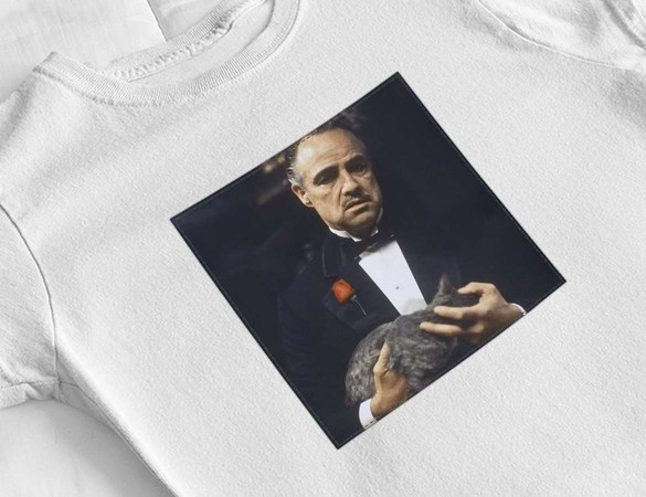 Bluzka damska z naszywką The Godfather with cat