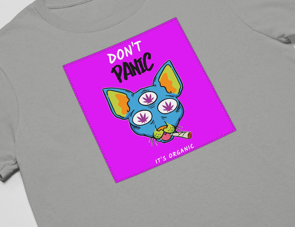 Koszulka z naszywką Don't panic is organic