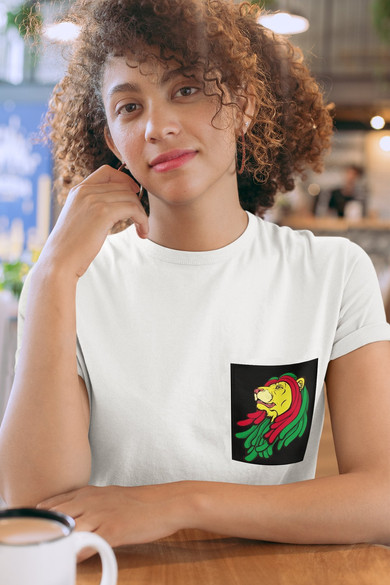 Koszulka z kieszonką RASTA LION