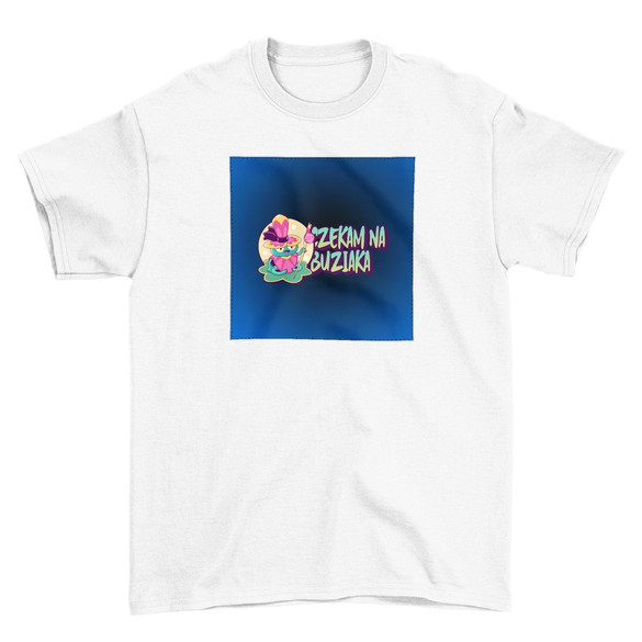 Koszulka z naszywką Czekam na buziaka