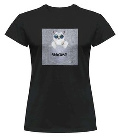 Bluzka damska z naszywką Meowsomepocket