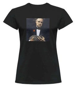 Bluzka damska z naszywką The Godfather with cat