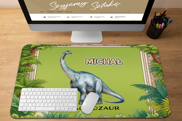 Podkładka Dinozaury Brachiozaur z imieniem dziecka 60x40cm