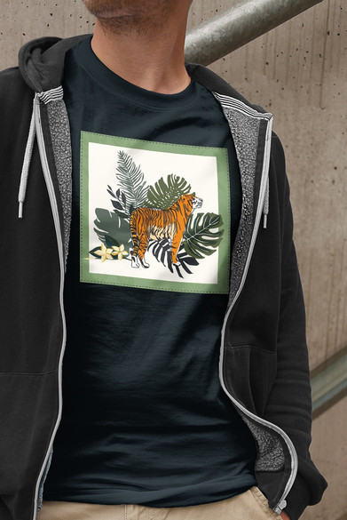 Koszulka z naszywką Tiger/Nature