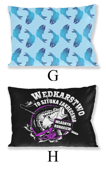 Poduszka DLA WĘDKARZA 60x40cm na prezent WZORY