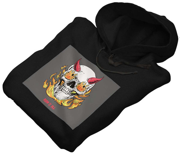 Bluza z naszywką Skull : Burn it all