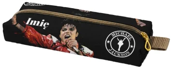 Piórnik szkolny prostokątny z Michaelem Jacksonem podczas koncertu i imieniem – personalizowany
