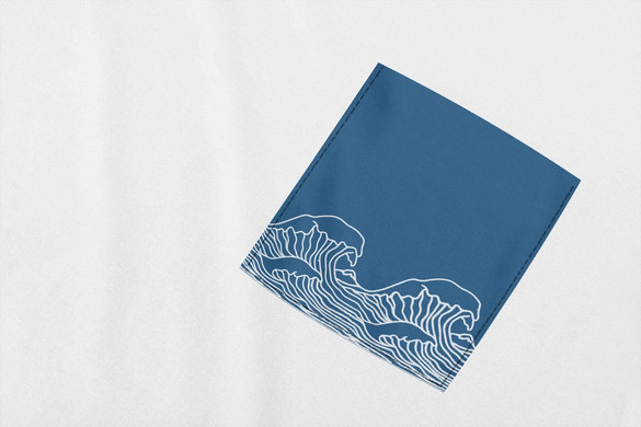 Koszulka z kieszonką FALE BLUE WAVES