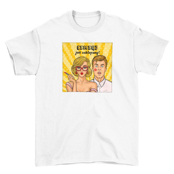 Koszulka z naszywką na Walentynki TWÓJ NAPIS