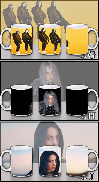 BILLIE EILISH Zestaw poduszka kubek WZORY+GRATIS