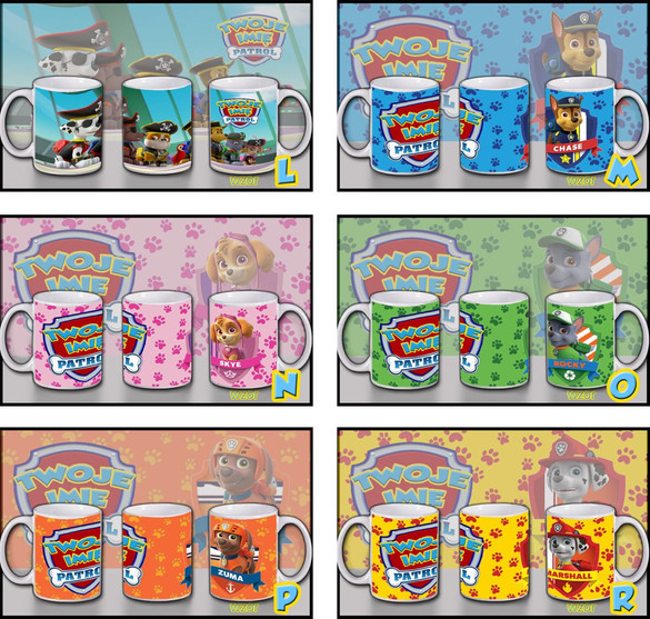 Psi Paw Patrol Poduszka + Kubek +Imię Na Prezent