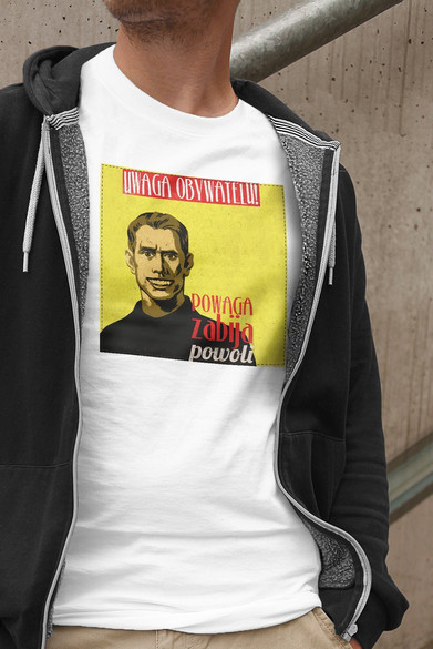 Koszulka z naszywką PRL- powaga zabija