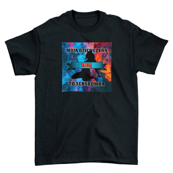 Koszulka z naszywką na Walentynki TWÓJ NAPIS