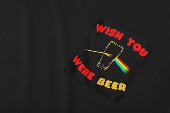 Koszulka z kieszonką WISH YOU WERE BEER