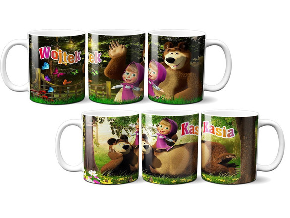 Kubek MASZA I NIEDŹWIEDŹ na prezent RÓŹNE WZORY