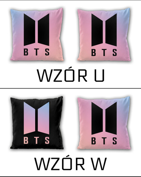 Poduszka BTS DUŻO WZORÓW 40x40 DWUSTRONNA