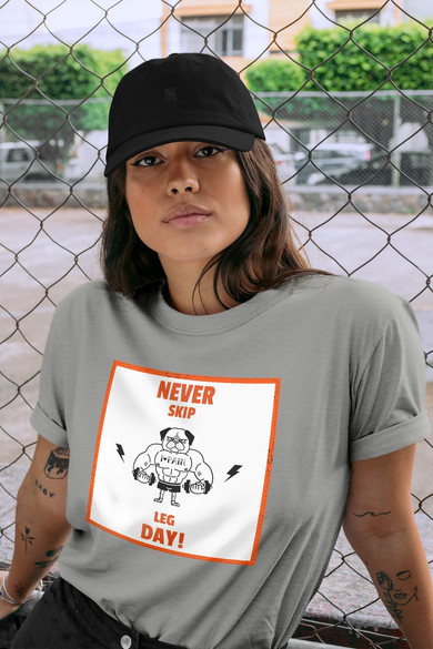 Koszulka z naszywką Never skip leg day