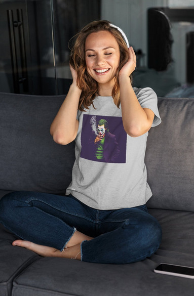 Bluzka damska z naszywką Joker Smoking