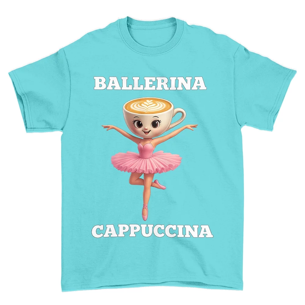 Koszulka Italian Brainrot Ballerina Cappucina Turkusowy 12-14 lat