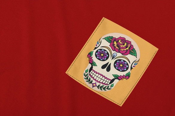Koszulka z kieszonką MEXICO SKULL
