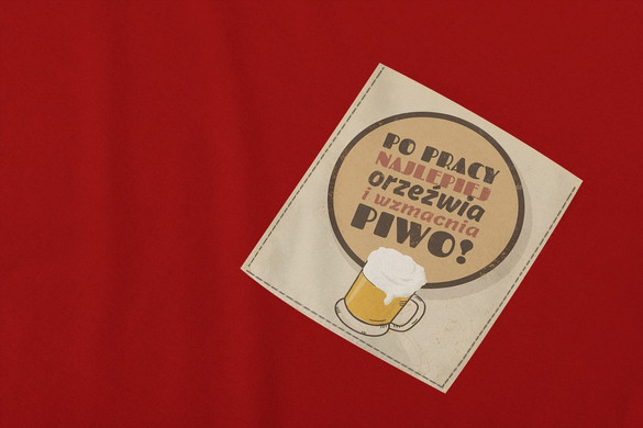 Koszulka z kieszonką PIWO ORZEŹWIA