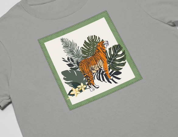 Koszulka z naszywką Tiger/Nature